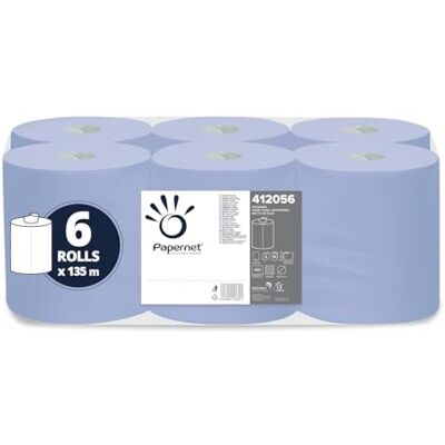 Papernet Asciugamano di Carta in Rotolo a Estrazione Centrale 412056, Confezione da 6 Rotoli in Carta Riciclata Blu da 137 m Ciascuno, 2 Veli, 2.700 Servizi da 20x30cm Papernet Asciugamano di Carta in Rotolo a Estrazione Centrale 412056, Confezione da 6 Rotoli in Carta Riciclata Blu da 137 m Ciascuno, 2 Veli, 2.700 Servizi da 20x30cm