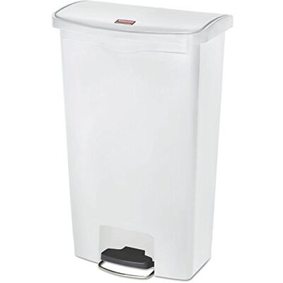 Rubbermaid Commercial Products StepOn Pattumiera in Plastica, Front Step, Apertura a Pedale, 68 L, Bianco Rubbermaid Commercial Products StepOn Pattumiera in Plastica, Front Step, Apertura a Pedale, 68 L, Bianco