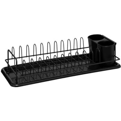 5 five simply smart 5Five Scolapiatti nero in acciaio e plastica, 10 piatti, 41,5 x 17,4 x 9,6 cm, vassoio di scarico per stoviglie, accessorio cucina 5 five simply smart 5Five Scolapiatti nero in acciaio e plastica, 10 piatti, 41,5 x 17,4 x 9,6 cm, vassoio di scarico per stoviglie, accessorio cucina