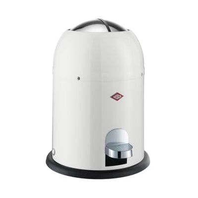 WESCO Mini Master Pattumiera per cosmetici, colore bianco, lamiera d'acciaio verniciata a polvere, volume 6 litri, inserto in plastica, pedana WESCO Mini Master Pattumiera per cosmetici, colore bianco, lamiera d'acciaio verniciata a polvere, volume 6 litri, inserto in plastica, pedana