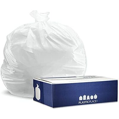 Plasticplace 4 Gallon Trash Bags │ 0.5 Mil │ White Garbage Can Liners │ 17" x 18" (250 Count) Plasticplace 4 Gallon Trash Bags │ 0.5 Mil │ White Garbage Can Liners │ 17" x 18" (250 Count)