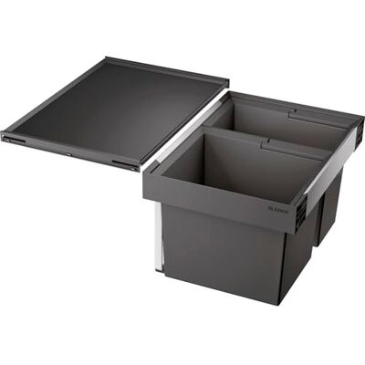 Blanco FLEXON II 60/2 Sistema di Cestini per Raccolta Differenziata, Alluminio, Plastica, Nero, 60 cm Blanco FLEXON II 60/2 Sistema di Cestini per Raccolta Differenziata, Alluminio, Plastica, Nero, 60 cm