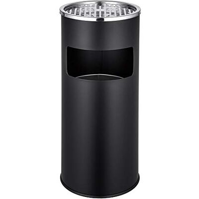 BAKAJI Pattumiera con Posacenere in Acciaio Bidone 30 Litri Spazzatura con Portacenere Estraibile Antivento per Casa Ufficio Esterno Dimensione 25 x 60,5 cm (Nero) BAKAJI Pattumiera con Posacenere in Acciaio Bidone 30 Litri Spazzatura con Portacenere Estraibile Antivento per Casa Ufficio Esterno Dimensione 25 x 60,5 cm (Nero)