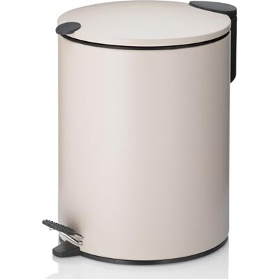 kela Cestino per cosmetici 5 l beige opaco, coperchio Silent Close, cestino a pedale per bagno MATS, cestino per bagno con sacchetto interno e manici per il trasporto kela Cestino per cosmetici 5 l beige opaco, coperchio Silent Close, cestino a pedale per bagno MATS, cestino per bagno con sacchetto interno e manici per il trasporto