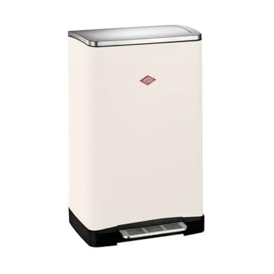 WESCO Big Double Boy Pattumiera in colore sabbia opaco lamiera d'acciaio verniciato a polvere, due inserti separati da 18 litri in plastica, pedana in acciaio inox, fissaggio per sacchetti della WESCO Big Double Boy Pattumiera in colore sabbia opaco lamiera d'acciaio verniciato a polvere, due inserti separati da 18 litri in plastica, pedana in acciaio inox, fissaggio per sacchetti della