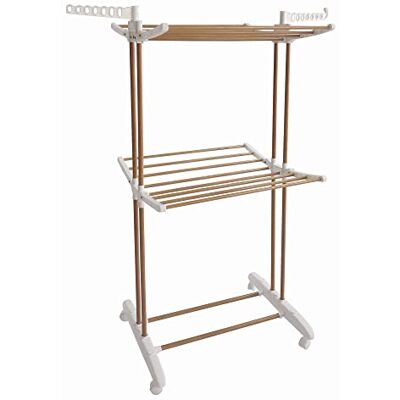 KITCHEN MOVE Stendibiancheria multifunzione, 14 m, 2 ripiani, colore: legno KITCHEN MOVE Stendibiancheria multifunzione, 14 m, 2 ripiani, colore: legno