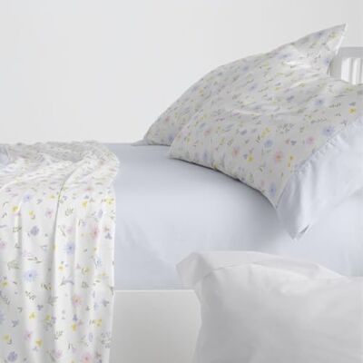 Blanco Set di Lenzuola, Cotone, 50% Poliestere, Cielo, Ancho de 150 a 160 Blanco Set di Lenzuola, Cotone, 50% Poliestere, Cielo, Ancho de 150 a 160