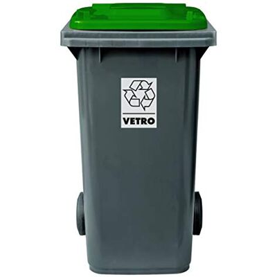 Mobil Plastic Bidone Raccolta Differenziata 240 Litri con Coperchio e Ruote per Esterni Fondo Grigio e Coperchio Verde Scuro Plastica Resistente Certificato UNI EN 840 Mobil Plastic Bidone Raccolta Differenziata 240 Litri con Coperchio e Ruote per Esterni Fondo Grigio e Coperchio Verde Scuro Plastica Resistente Certificato UNI EN 840