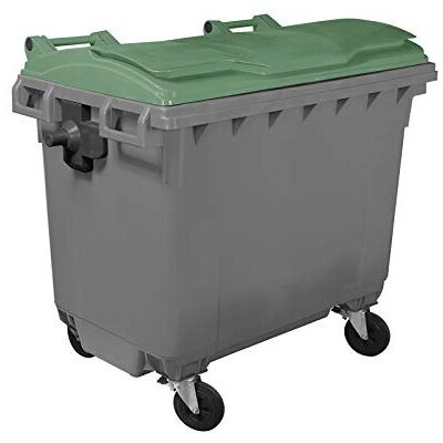Mobil Plastic Cassonetto 4 ruote porta rifiuti immondizia lt. 1100 Fondo GRIGIO e coperchio VERDE Mobil Plastic Cassonetto 4 ruote porta rifiuti immondizia lt. 1100 Fondo GRIGIO e coperchio VERDE