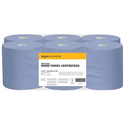 AmazonCommercial Asciugamani di Carta, Rotolo Centrefeed 2 Veli Riciclata, 6 Rotoli (1 confezione), 450 Fogli per Rotolo, Dimensione del Foglio: 20 x 30 cm AmazonCommercial Asciugamani di Carta, Rotolo Centrefeed 2 Veli Riciclata, 6 Rotoli (1 confezione), 450 Fogli per Rotolo, Dimensione del Foglio: 20 x 30 cm