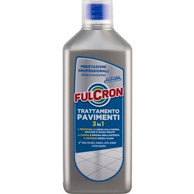 FULCRON Trattamento Pavimenti 3 in 1 Protegge, Lucida e Deterge, Pulizia Pavimenti Gres, Ceramica, Cotto, Klinker e Pietre Naturali, Con Cera Ad Alta Resistenza, Profumo di Fiori, 1 Litro FULCRON Trattamento Pavimenti 3 in 1 Protegge, Lucida e Deterge, Pulizia Pavimenti Gres, Ceramica, Cotto, Klinker e Pietre Naturali, Con Cera Ad Alta Resistenza, Profumo di Fiori, 1 Litro