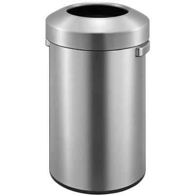 EKO Pattumiera con Coperchio Aperto, Finitura in Acciaio Inox Spazzolato, 60 l EKO Pattumiera con Coperchio Aperto, Finitura in Acciaio Inox Spazzolato, 60 l