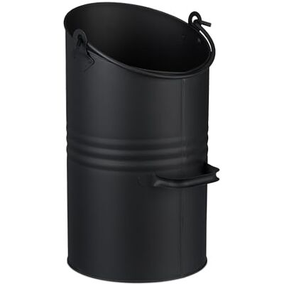 RELAXDAYS Secchio legna e carbone - Ferro resistente, nero opaco - 12L Secchio portaceneri per camino RELAXDAYS Secchio legna e carbone - Ferro resistente, nero opaco - 12L Secchio portaceneri per camino