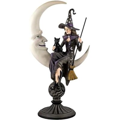 Inmaculada Romero IR Strega Figura 51 cm. Immagine Luna Gatto Scopa Resina Colore Inmaculada Romero IR Strega Figura 51 cm. Immagine Luna Gatto Scopa Resina Colore