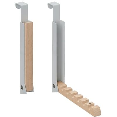RELAXDAYS - Gancio porta pieghevole, 6 grucce, metallo & legno, grigio - Gancio da parete RELAXDAYS - Gancio porta pieghevole, 6 grucce, metallo & legno, grigio - Gancio da parete