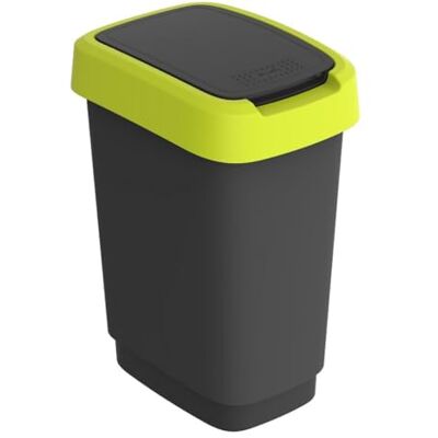 Rotho Twist Cestino per rifiuti con coperchio Pattumiera per la raccolta differenziata dei rifiuti senza BPA (Nero/Limone) Rotho Twist Cestino per rifiuti con coperchio Pattumiera per la raccolta differenziata dei rifiuti senza BPA (Nero/Limone)