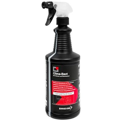ERRECOM Clima-Bact Detergente Disinfettante per Climatizzatori, Biocida Registrato, Elimina Batteri, Virus, Sporco, Odori, Pulisce e Disinfetta Filtri, Batterie Alettate e Superfici,Biodegradabile,1L ERRECOM Clima-Bact Detergente Disinfettante per Climatizzatori, Biocida Registrato, Elimina Batteri, Virus, Sporco, Odori, Pulisce e Disinfetta Filtri, Batterie Alettate e Superfici,Biodegradabile,1L