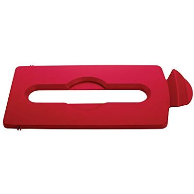 Rubbermaid Commercial Products Slim Jim Recycling Station Red Paper Slot Coperchio Rubbermaid Commercial Products Slim Jim Recycling Station Red Paper Slot Coperchio