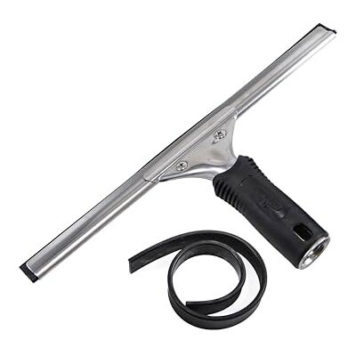 Unger Professional 12" Performance Window & Glass Cleaning Squeegee with Replacement Rubber Cleaning Supplies, Heavy Duty Squeege for Window Cleaning, Streak-Free Results Unger Professional 12" Performance Window & Glass Cleaning Squeegee with Replacement Rubber Cleaning Supplies, Heavy Duty Squeege for Window Cleaning, Streak-Free Results