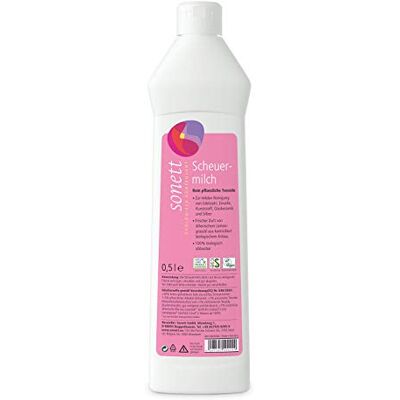 Sonett latte detergente per la pulizia delicata di acciaio inox, smalto, plastica, vetroceramica, argento, 100% biodegradabile, 500 ml Sonett latte detergente per la pulizia delicata di acciaio inox, smalto, plastica, vetroceramica, argento, 100% biodegradabile, 500 ml