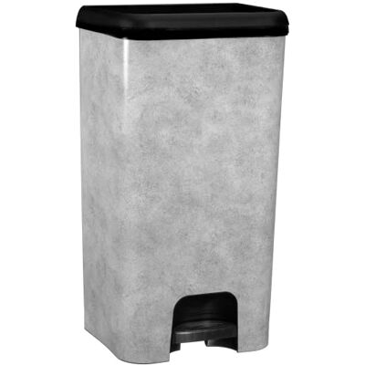 KITCHEN MOVE Lincoln-Pattumiera da Cucina a Pedale, in plastica, Effetto calcestruzzo, 40 l, Argento, 33x30xh59cm KITCHEN MOVE Lincoln-Pattumiera da Cucina a Pedale, in plastica, Effetto calcestruzzo, 40 l, Argento, 33x30xh59cm