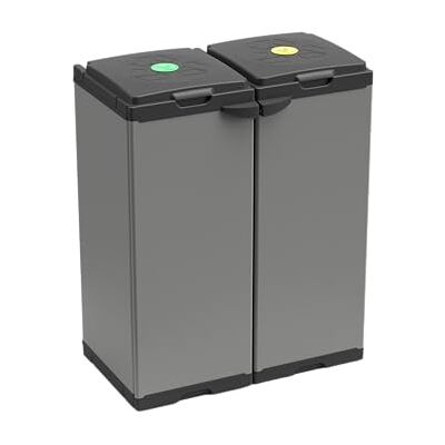 Adventa : Mobile Portasacco Bis per Raccolta differenziata in Plastica, Facile da Montare, Modular System, adatto a Sacchi da 80-110 L, 68L x 38P x 87H cm Adventa : Mobile Portasacco Bis per Raccolta differenziata in Plastica, Facile da Montare, Modular System, adatto a Sacchi da 80-110 L, 68L x 38P x 87H cm