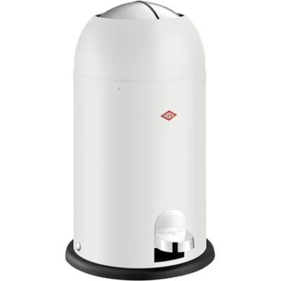 WESCO Kickmaster Junior Pattumiera in colore bianco opaco, lamiera d'acciaio verniciata a polvere, ammortizzatore integrato, volume 12 litri, inserto in plastica, sportello di inserimento WESCO Kickmaster Junior Pattumiera in colore bianco opaco, lamiera d'acciaio verniciata a polvere, ammortizzatore integrato, volume 12 litri, inserto in plastica, sportello di inserimento