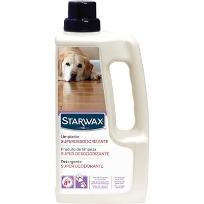 STARWAX Deodorante e detergente extra forte – Formula adatta agli animali domestici – Pulisce e neutralizza gli odori fino a 8 ore – Concentrato, senza candeggina – 1 l copre 1100 m² STARWAX Deodorante e detergente extra forte – Formula adatta agli animali domestici – Pulisce e neutralizza gli odori fino a 8 ore – Concentrato, senza candeggina – 1 l copre 1100 m²