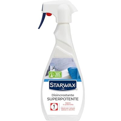 STARWAX Disincrostante superpotente Agisce in profondità Ideale per calcare spesso o vecchio Agisce in 1 minuto 500 ml STARWAX Disincrostante superpotente Agisce in profondità Ideale per calcare spesso o vecchio Agisce in 1 minuto 500 ml