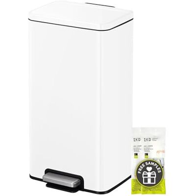 EKO Madison Pattumiera da Cucina 30 L con Pedale, Bianca EKO Madison Pattumiera da Cucina 30 L con Pedale, Bianca