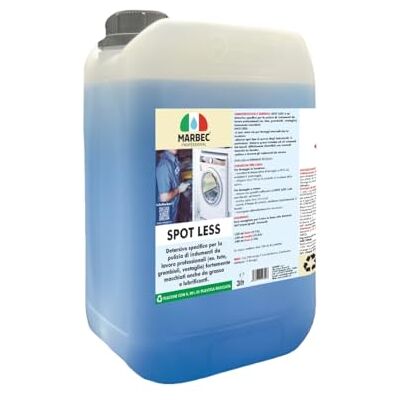 Marbec SPOT LESS 3LT Detersivo specifico per la pulizia degli indumenti da lavoro, soprattutto quelli molto sporchi da grasso e da lubrificanti. Marbec SPOT LESS 3LT Detersivo specifico per la pulizia degli indumenti da lavoro, soprattutto quelli molto sporchi da grasso e da lubrificanti.