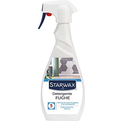 STARWAX Detergente fughe, Spray, 500 ml Elimina tracce di grasso e calcare, formula con candeggina, azione rapida, spruzzatore pratico STARWAX Detergente fughe, Spray, 500 ml Elimina tracce di grasso e calcare, formula con candeggina, azione rapida, spruzzatore pratico