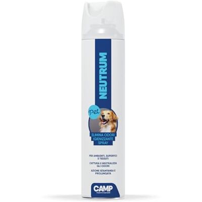 CAMP Neutrum Pet Elimina Odori Ambiente e Tessuti, Spray Igienizzante ad Azione Immediata, Neutralizza Cattivi Odori di Animali Domestici, Indicato su Cucce, Tappeti e Auto, Made in Italy, 300 ml CAMP Neutrum Pet Elimina Odori Ambiente e Tessuti, Spray Igienizzante ad Azione Immediata, Neutralizza Cattivi Odori di Animali Domestici, Indicato su Cucce, Tappeti e Auto, Made in Italy, 300 ml