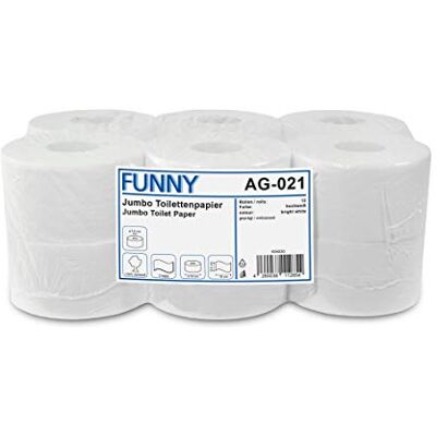 Funny Jumbo - 2-ply - Bianco - Ø 18 cm - Carta igienica Funny Jumbo - 2-ply - Bianco - Ø 18 cm - Carta igienica