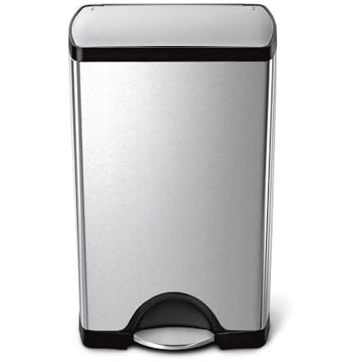 simplehuman cestino rettangolare con pedale, pattumiera da cucina, acciaio inox spazzolato, 38 L simplehuman cestino rettangolare con pedale, pattumiera da cucina, acciaio inox spazzolato, 38 L