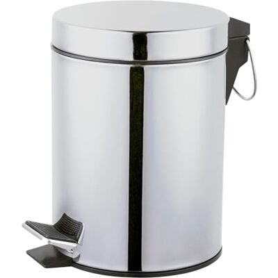 Amig Pattumiera da bagno con pedale 3 litri Colore inox lucido Apertura igienica senza mani Ø16,8 x 25,5 cm Acciaio inox Cestino rotondo con secchio interno rimovibile Amig Pattumiera da bagno con pedale 3 litri Colore inox lucido Apertura igienica senza mani Ø16,8 x 25,5 cm Acciaio inox Cestino rotondo con secchio interno rimovibile