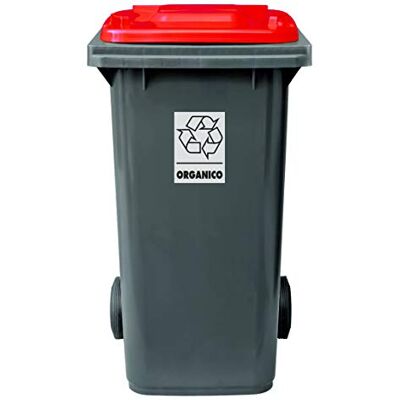 Mobil Plastic Bidone Raccolta Differenziata 240 Litri con Coperchio e Ruote per Esterni Fondo Grigio e Coperchio Rosso Plastica Resistente Certificato UNI EN 840 Mobil Plastic Bidone Raccolta Differenziata 240 Litri con Coperchio e Ruote per Esterni Fondo Grigio e Coperchio Rosso Plastica Resistente Certificato UNI EN 840