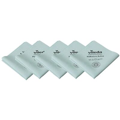 Vileda Professional ,Panno microfibra PurMicro Active,Verde,5pz,PUR,38x35cm Vileda Professional ,Panno microfibra PurMicro Active,Verde,5pz,PUR,38x35cm