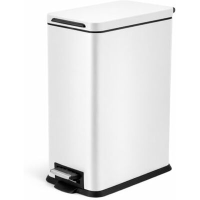 Zone Pattumiera da cucina sottile da 4,4 galloni, in acciaio inossidabile, pedale, 16,7 litri, bianco Zone Pattumiera da cucina sottile da 4,4 galloni, in acciaio inossidabile, pedale, 16,7 litri, bianco