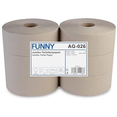 Funny Divertente AG 026 Jumbo Toilet roll, monostrato, riciclato, diametro 25 cm (confezione da 6) Funny Divertente AG 026 Jumbo Toilet roll, monostrato, riciclato, diametro 25 cm (confezione da 6)