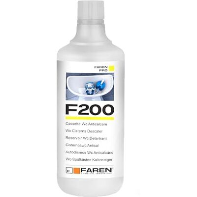 FAREN Disincrostante Anticalcare F200, Elimina Incrostazioni di Calcare dalle cassette di scarico, Sicuro su Plastiche e Gomme, Efficiente ed Economico (6 Pz) FAREN Disincrostante Anticalcare F200, Elimina Incrostazioni di Calcare dalle cassette di scarico, Sicuro su Plastiche e Gomme, Efficiente ed Economico (6 Pz)