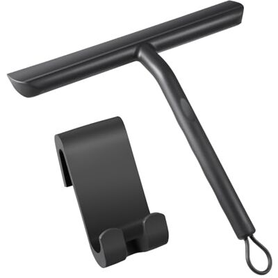 Vinabo Tergivetro per Doccia, Lavavetri Doccia Senza Perforazione, Tira Acqua da Doccia con Gancio, Pulisci Vetro Doccia Anima Acciaio Inox per Finestre, Specchi, Bagno Pulire Superfici Lisce-21cm Vinabo Tergivetro per Doccia, Lavavetri Doccia Senza Perforazione, Tira Acqua da Doccia con Gancio, Pulisci Vetro Doccia Anima Acciaio Inox per Finestre, Specchi, Bagno Pulire Superfici Lisce-21cm