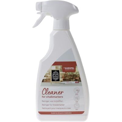 Europel Spray Detergente per Pennarelli a Gesso Liquido 500 ml, Rimuove Segni Resistenti all’Acqua, per Lavagne, Vetro e Superfici Lisce, Pulizia Senza Aloni Europel Spray Detergente per Pennarelli a Gesso Liquido 500 ml, Rimuove Segni Resistenti all’Acqua, per Lavagne, Vetro e Superfici Lisce, Pulizia Senza Aloni