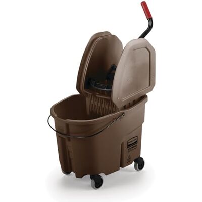 Rubbermaid Commercial Products Rubbermaid Commercial WaveBrake 2.0® 35 QT Down-Press Mop secchio e strizzatore, marrone () Rubbermaid Commercial Products Rubbermaid Commercial WaveBrake 2.0® 35 QT Down-Press Mop secchio e strizzatore, marrone ()