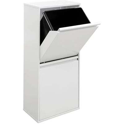 ARREGUI Basic Pattumiera Differenziata 2 Scomparti 2x23 L (46 L) Contenitore in Acciaio da Interno Mobile per Raccolta Differenziata con Secchio Grandi per la Plastica Bianco ARREGUI Basic Pattumiera Differenziata 2 Scomparti 2x23 L (46 L) Contenitore in Acciaio da Interno Mobile per Raccolta Differenziata con Secchio Grandi per la Plastica Bianco