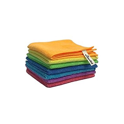 Vileda Panni in microfibra Colors, Multipack in microfibra, 30 x 30 cm, multicolore per distinguere i campi di applicazione, confezione da 7 Vileda Panni in microfibra Colors, Multipack in microfibra, 30 x 30 cm, multicolore per distinguere i campi di applicazione, confezione da 7