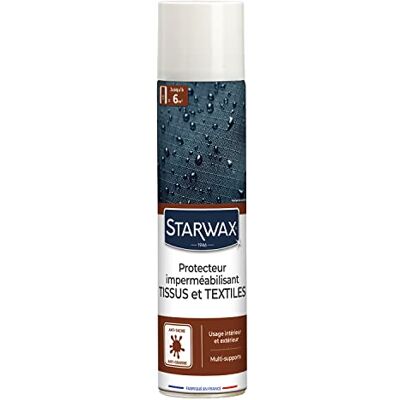 STARWAX Protezione Impermeabile per Tessuti e Tessuti, 300 ml, Protegge dalle Macchie Comuni, Uso Interno ed Esterno, Protezione Invisibile, Effetto perlante STARWAX Protezione Impermeabile per Tessuti e Tessuti, 300 ml, Protegge dalle Macchie Comuni, Uso Interno ed Esterno, Protezione Invisibile, Effetto perlante