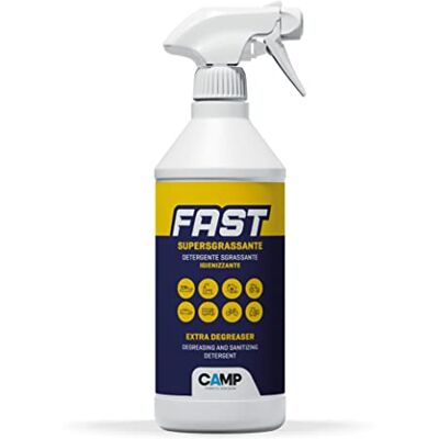 CAMP Fast Supersgrassante Spray- Sgrassatore Universale ad Azione Rapida, Detergente Igienizzante Spray per Tutte le Superfici, Rimuove Ogni Tipo di Sporco, Prodotti Pulizia Casa, Made in Italy, 750ml CAMP Fast Supersgrassante Spray- Sgrassatore Universale ad Azione Rapida, Detergente Igienizzante Spray per Tutte le Superfici, Rimuove Ogni Tipo di Sporco, Prodotti Pulizia Casa, Made in Italy, 750ml