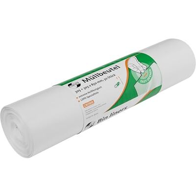Deiss FIRST PLUS In LDPE, materiale 1A, 80 l, adatto per cesti metallici, bianco, 50 pezzi/rotolo Deiss FIRST PLUS In LDPE, materiale 1A, 80 l, adatto per cesti metallici, bianco, 50 pezzi/rotolo