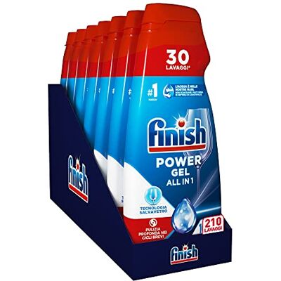 Finish Powergel Detersivo Lavastoviglie 100% Stoviglie più Protette, Gel Lavastoviglie, 210 Lavaggi, 7 confezioni da 30 Lavaggi di Liquido Lavastoviglie Finish Powergel Detersivo Lavastoviglie 100% Stoviglie più Protette, Gel Lavastoviglie, 210 Lavaggi, 7 confezioni da 30 Lavaggi di Liquido Lavastoviglie